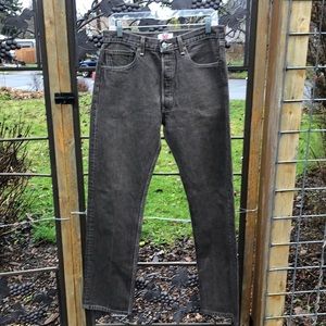 Levi’s 501 button fly 💯% cotton brown EUC jeans size 33/36